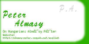 peter almasy business card